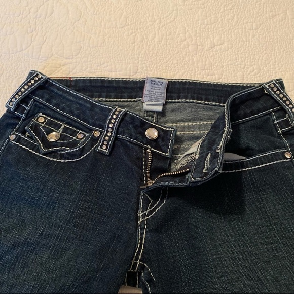 True Religion Disco Joey Big T Fray Hem Twisted Seam Jeans - 28 - Picture 13 of 16